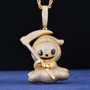 Pendentif Zircon Cartoon en Alliage de Cuivre Plaqué Or 18K, Collier Breloque Hip Hop pour Hommes, Bijou de Fête, Cadeau - Product Image 1