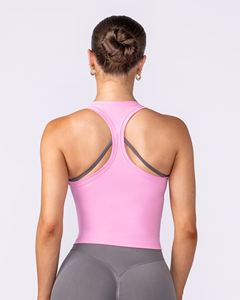 Débardeur tricoté de couleur unie pour femmes, col rond, style décontracté, longueur normale, noir - Product Image 2