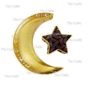 Bulk Metal Gold Color Serving <b>Snacks</b> Dessert Tray With Exclusive Quality Ramadan Tray For Islamic Accessories - Product Image 1
