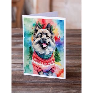 การ์ดอวยพรคริสต์มาสขนาด5x7 keeshond ขนาด A7แปลกแพ็คการ์ดเปล่า8ใบพร้อมซองจดหมาย - Product Image 2