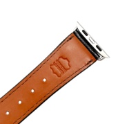 Bracelet en cuir italien de luxe Castello fait main de haute qualité pour Apple Watch, logo embossé, imprimé lézard, 42/44/45/49 mm, pour homme
