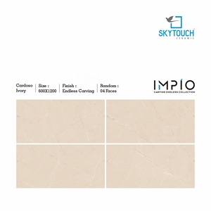 Carreaux en porcelaine 600x1200mm, finition sculptée, carreaux de sol et de mur, épaisseur 9mm, antidérapants, par boîte de 4 pièces, garantie à vie - Product Image 3