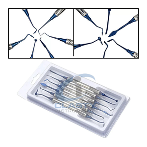 Ensemble de 6 instruments dentaires manuels pour composites, en acier inoxydable, réutilisables, avec poignée ergonomique, outils de nettoyage des dents - Product Image 4