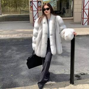 Abrigo de Invierno de Algodón Vintage de Alta Calidad para Mujer, Mangas Largas, Talla Grande, Abrigo de Piel Sintética Reversible Ecológico - Product Image 5