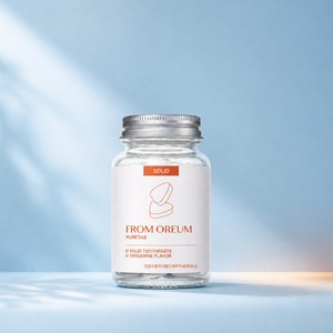 [FROM OREUM] Dentifrice solide pour chambre d'hôtel, saveur mandarine de Jeju, 60 comprimés pour l'approvisionnement en articles de toilette des clients d'hôtel - Product Image 1