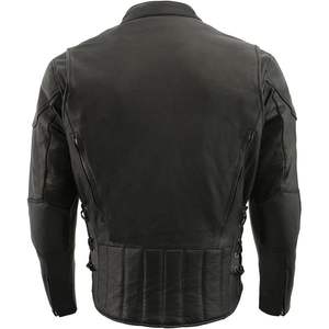 Chaqueta de Cuero para Hombre 2025, Modelo SH1010 'Scooter', Negra, Ventilada, para Motociclismo y Automovilismo, con Cordones Laterales - Product Image 2