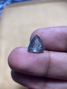 Aigue-marine mousse naturelle polie, taille triangle, pour la fabrication de bijoux (bague, pendentif), effet de couleur, 5mm+, certifiée par un tiers, 200 Ct - Product Image 2