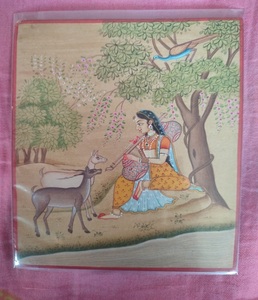 Peinture miniature ethnique faite à la main sur toile, style indien traditionnel, art mural peint à la main pour la maison, le bureau, ou comme cadeau - Product Image 4