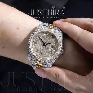 Unique Design Custom Logo Moissanite Diamond Watch High End Luxury <b>Wristwatch</b> with Stone Setting for Unisex Available For Sale - Product Image 2