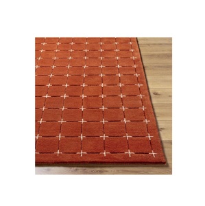 Modern Wool Anti-Slip Handmade Geometric Pattern <b>Thick</b> Pile Area Rug with Cotton Backing Fringed Edges for Formal Dining Room - Product Image 3