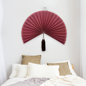 <b>Boho</b> Natural Bamboo Pink Fan <b>Wall</b> Decor Hot Selling Handmade <b>Wall</b> <b>Hanging</b> Fan Headboard Shipping Worldwide - Product Image 1