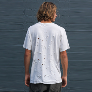 Summer Loose Fit Windproof Distress T Shirt Men Short Sleeve Oversize <b>Distressed</b> Tee <b>Tops</b> Men's Drop Shoulder <b>Distressed</b> T Shirt - Product Image 2