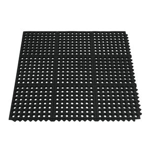 1pc Black Anti-Slip Washable Industrial PVC Foam Cushioned Floor <b>Mat</b> 90x90x1cm for <b>Kitchen</b> Anti-Fatigue <b>Kitchen</b> <b>Mat</b> - Product Image 1