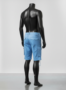 กางเกงขาสั้นคาร์โก้ผู้ชายสำหรับฤดูร้อน กางเกงขาสั้นคาร์โก้ลำลองสไตล์ไฮสตรีทเหนือเข่า ผ้าฝ้าย กางเกงขาสั้นซาฟารีสำหรับผู้ชาย - Product Image 5