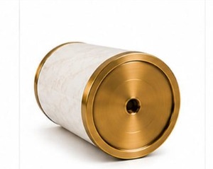 Brûleur d'encens arabe cylindrique Mabkhara en marbre blanc, doré, découpé au laser, pour Oud et Bakhoor, compatible charbon de bois - Product Image 4