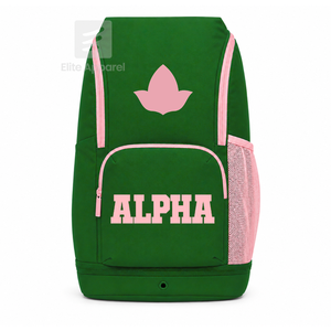 Mochila personalizada Alpha Kappa Alpha Sorority con cremallera, estilo casual deportivo, de gran capacidad para chicas, con forro de poliéster. - Product Image 1
