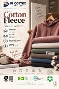 Tissu polaire 100% coton fabriqué en Inde, 350 GSM, doux, chaud, respirant et extensible, pour vêtements d'hiver, en vente - Product Image 3