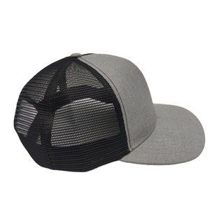 Custom logo Premium Cheap High Crown Classic 6 Panel Plain Blank Curved Brim Two Tone Gorras Mesh Trucker Cap <b>Hat</b> - Product Image 3