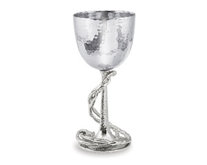 Trending Silver Kiddush Cup With Gold Tree Of Life Stem Luxury Judaica <b>Wine</b> <b>Goblet</b> For Holiday Decor - Product Image 5