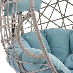 Sedia a dondolo in vimini per interni/esterni con cuscino sedia a dondolo con sedia a forma di uovo da giardino con sedia elegante per uso domestico o in ufficio - Product Image 4