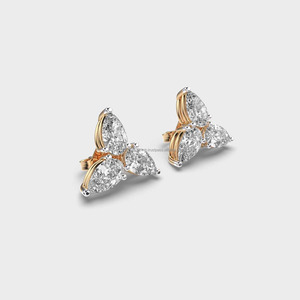 Boucles d'oreilles Marquise Diamond IGI/GIA Lab Grown Boucles d'oreilles en or 14kt Bijoux en diamant Boucles d'oreilles de mariage Lab Created - Product Image 4
