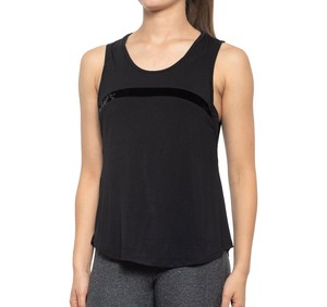 Women's <b>Black</b> Sleeveless <b>Knitted</b> <b>Tank</b> <b>Top</b> O-Neck Minimalist Solid Color Regular Length Workout Wear - Product Image 6
