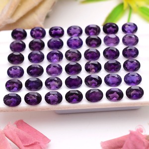 Lot de pierres précieuses en améthyste violette naturelle, taille ovale 8mm 6mm, prix de gros pour la fabrication de bijoux - Product Image 4