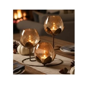 Support de bougie de luxe fait main en bois avec finition noyer, design personnalisé, taille sur mesure - Product Image 5