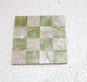 Checkered Design Resin Inlay Table Mat Coasters <b>Set</b> of 4 Stylish Handmade Drink Coasters for Dining Table and Home Bar Decor - Product Image 3