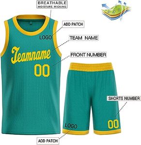 Maillot de basket-ball à prix avantageux, imprimé, ensemble uniforme professionnel, 100% polyester, personnalisé pour équipe, nouveau bleu - Product Image 6