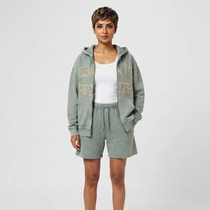 Wholesale Women’s Embroidered Fleece <b>Embroidery</b> Sweatshirt and Shorts <b>Set</b> Heavyweight Cotton Short <b>Set</b> Private Label OEM ODM - Product Image 1