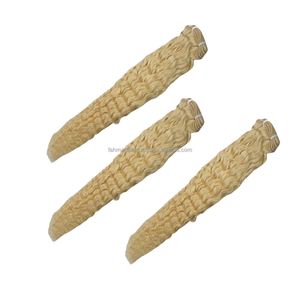 Extensions de cheveux humains indiens vierges Remy de qualité supérieure 100 %, texture bouclée crépue, double trame, en vrac # 613 couleurs, toutes les couleurs - Product Image 3