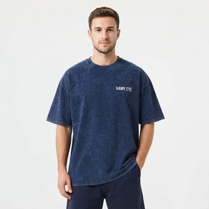 T-shirts tendance pour hommes, grande taille, effet délavé, haute qualité, vente en gros - Product Image 5