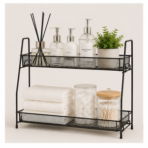 Étagère à épices en métal à 2 niveaux pour comptoir de cuisine, support à assaisonnements en fer pour garde-manger et armoires, au prix le plus bas - Product Image 3