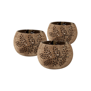 Juego de 2 Portavelas Redondos con Recubrimiento Dorado, Diseño Moderno, para Decoración de Interiores, Tamaño Personalizable - Product Image 1