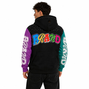 Premium Custom Luxury Rhinestones <b>Zip</b> Up Hoodies Oversized Streetwear Embroidery Patch Logo Hoodie Y2K Fashion OEM Manufacturer - Product Image 2