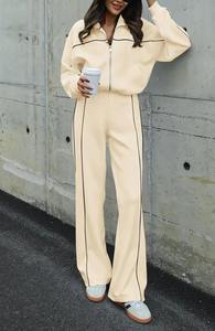 Ensemble de survêtement polaire coupe-vent 2 pièces pour femme 2026 – Tenue de sport et jogging personnalisable avec logo OEM - Product Image 4