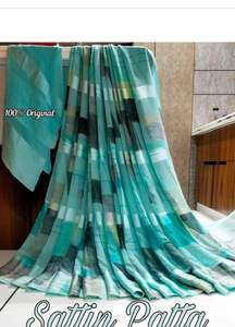 Sari en soie pure et satin de mousseline pour femme, longueur 6,30 mètres, séchage rapide, style Bollywood pour fêtes et occasions décontractées - Product Image 4