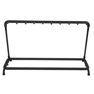 Supporto per Chitarre a 9 Scomparti Nero per Conservazione Sicura degli Strumenti - Product Image 1