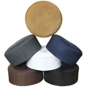Chapeau Kufi Turc Modeste Badr pour Jamal, en Polyester Coton Premium, Brodé, Casquette de Prière Islamique Anti-Plis Respirante, OEM - Product Image 1
