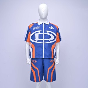 MRI Brand Mens Short Sleeves <b>Track</b> Sets Blue Orange Contrast Trim Printed Letter Custom Logo OEM Pattern Regular Fit Casual Wear - Product Image 5