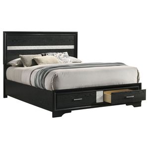 Orchid <b>Black</b> Queen <b>Storage</b> Panel <b>Bed</b> Elegant Up-Holstered <b>Bed</b> with <b>Storage</b> Features - Product Image 4