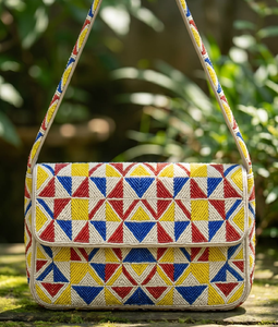 Customizable <b>Seed</b> Beads Embroidery Clutch <b>Storage</b> Bags with Button Closure Single Strap Handmade for Wedding & Birthday - Product Image 6