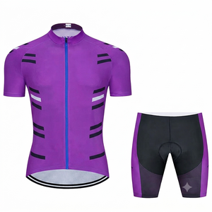 Conjunto deportivo personalizado para ciclismo de montaña, conjunto slim fit para hombre, pantalones cortos con tirantes, transpirables, de secado rápido, ropa para ciclismo al aire libre. - Product Image 1