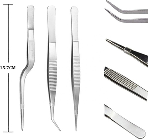 5Pcs <b>Stainless</b> <b>Steel</b> Cooking Tweezers Curved <b>Kitchen</b> Tongs for Food Garnishing Baking Decorating <b>Utensils</b> Dishwasher Safe - Product Image 2