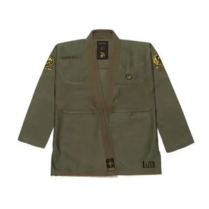 New Design Latest Model 100% Cotton Olive Green BJJ Gi <b>Kimono</b> Uniform Stretch Breathable Lightweight 200 GSM SP-63067 - Product Image 2