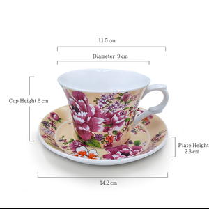 Calcomanías de transferencia de agua de primera calidad, servicio de impresión personalizado, elegante, peonía, café, Tazas de té, Material cerámico, venta al por mayor - Product Image 2