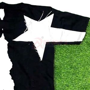 Men's 100% Cotton Heavyweight Vintage Boxy T-Shirt Streetwear Fashionable Distressed Tee with Embroidery Men's T-Shirts - Product Image 4