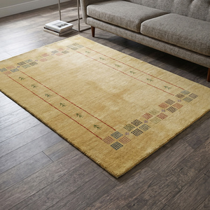 Tapis moderne beige en laine nouée à la main, motif floral classique, à poils plats, pour salon, décoration intérieure - Product Image 6
