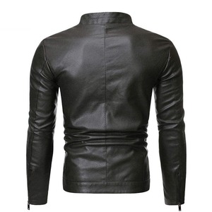 Custom Fashion Genuine <b>Leather</b> Eco-friendly High Street <b>Jacket</b> for <b>Men</b> Solid Color Luxury Classic Design High Quality Stand - Product Image 4